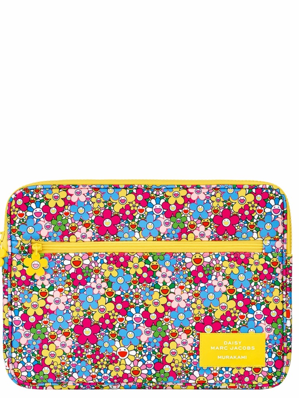 Marc Jacobs Multicolor Daisy Murakami Laptop Sleeve with Yellow Trim
